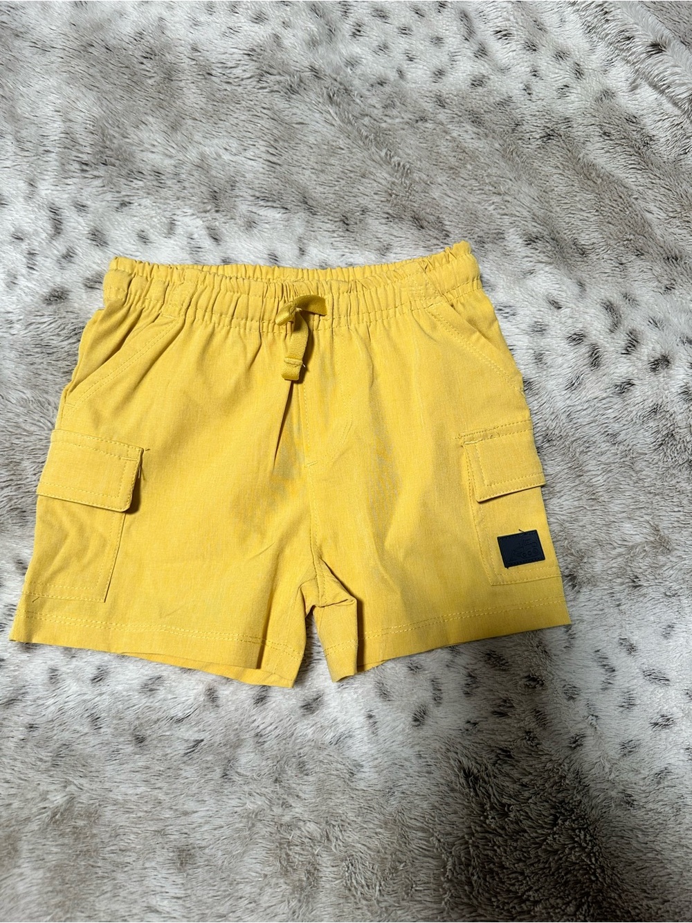 Yellow Kid’s Elastic Waist Cargo Shorts